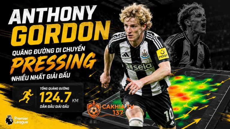 Tiểu sử Anthony Gordon: Quãng đường di chuyển pressing nhiều nhất giải đấu