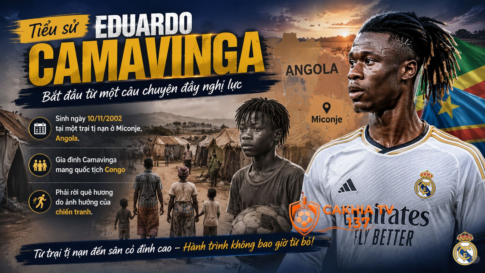 Tiểu sử Eduardo Camavinga bắt đầu từ một câu chuyện đầy nghị lực