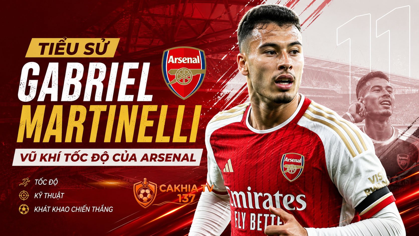 Tiểu sử Gabriel Martinelli: Vũ khí tốc độ của Arsenal