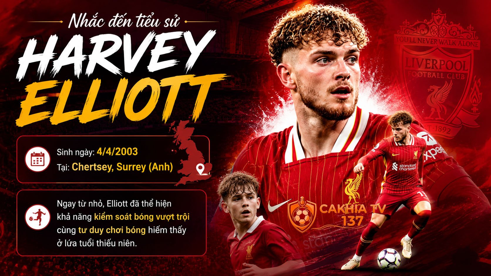 Tiểu sử Harvey Elliott không chỉ là câu chuyện về một thần đồng trưởng thành vượt bậc tại Liverpool mà còn là minh chứng cho giá trị của tư duy chơi bóng hiện đại