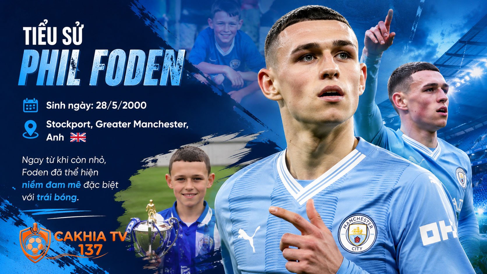 Nhắc đến tiểu sử Phil Foden, điều đầu tiên khiến người hâm mộ ấn tượng chính là lòng trung thành với Manchester City