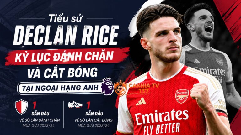 Tiểu sử Declan Rice: Kỷ lục đánh chặn và cắt bóng tại Ngoại hạng Anh